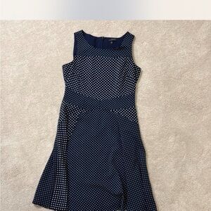 The Limited Navy and White Polka Dot Midi Dress